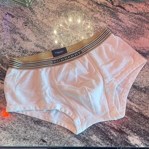 Burberry white Boxer Briefs Trunks with Logo Waistband